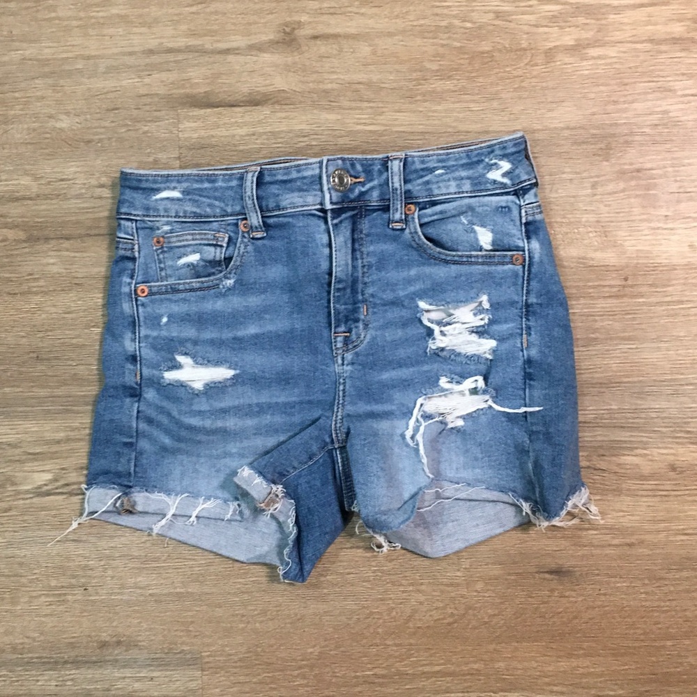 American Eagle Outfitters Ripped Blue Jean Shorts